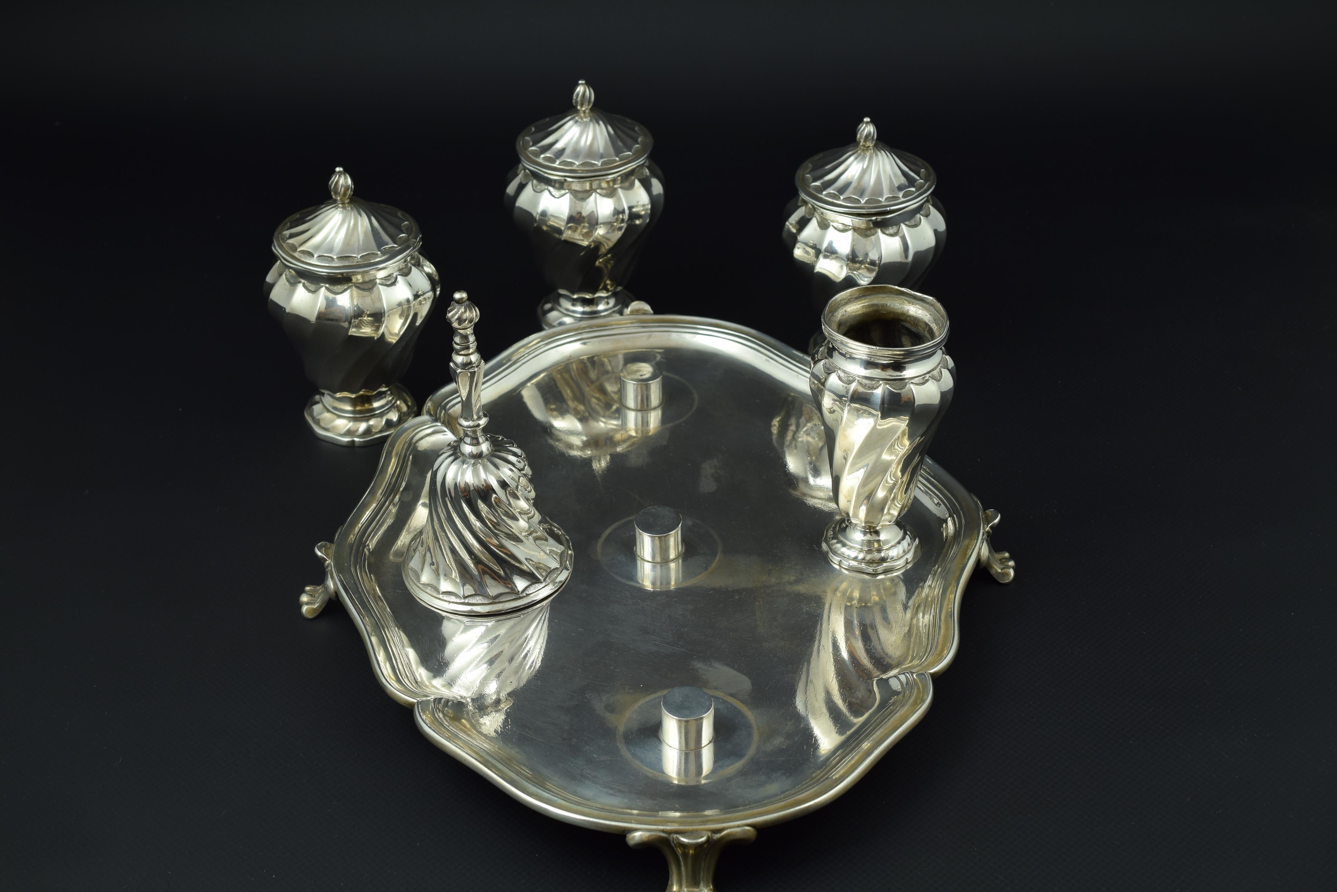 Silver Inkstand, with Hallmarks, Madrid, Spain, 1779 For Sale 1