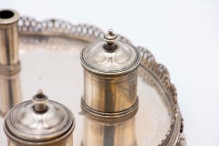 Silver inkwell with grid