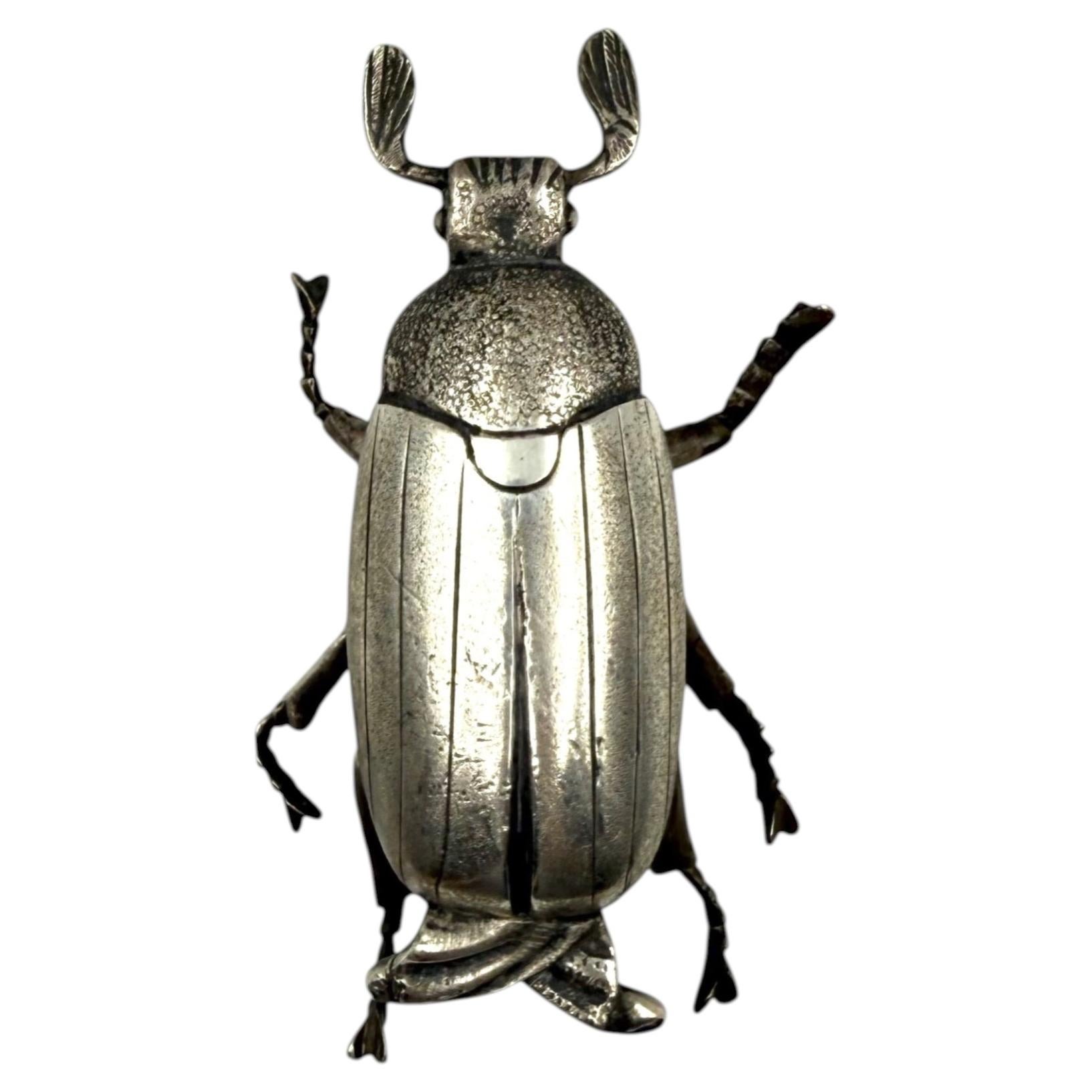 Silver insect-shaped ashtray / box, France, 1950s