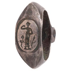 Silver Intaglio Ring With Roman Divinity 3st-4rd century AD