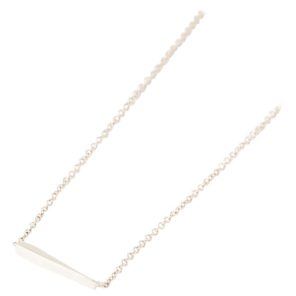 Silver Interval Bar Necklace For Sale