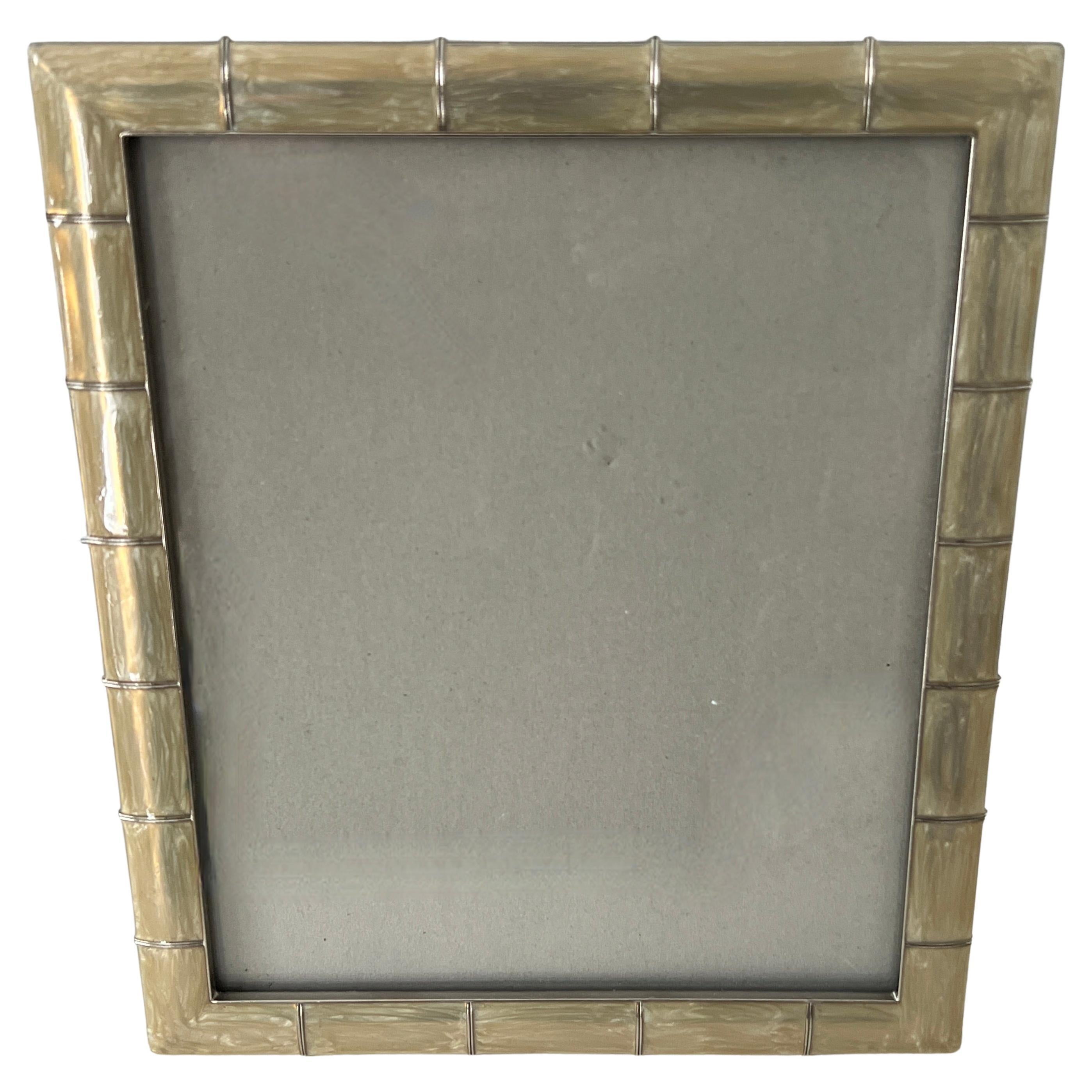 Silver Iridescent Bamboo Style 8 x 10 Picture Frame For Sale