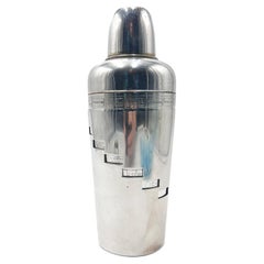Silver Italian Metal Shaker with 60's Drink Guide