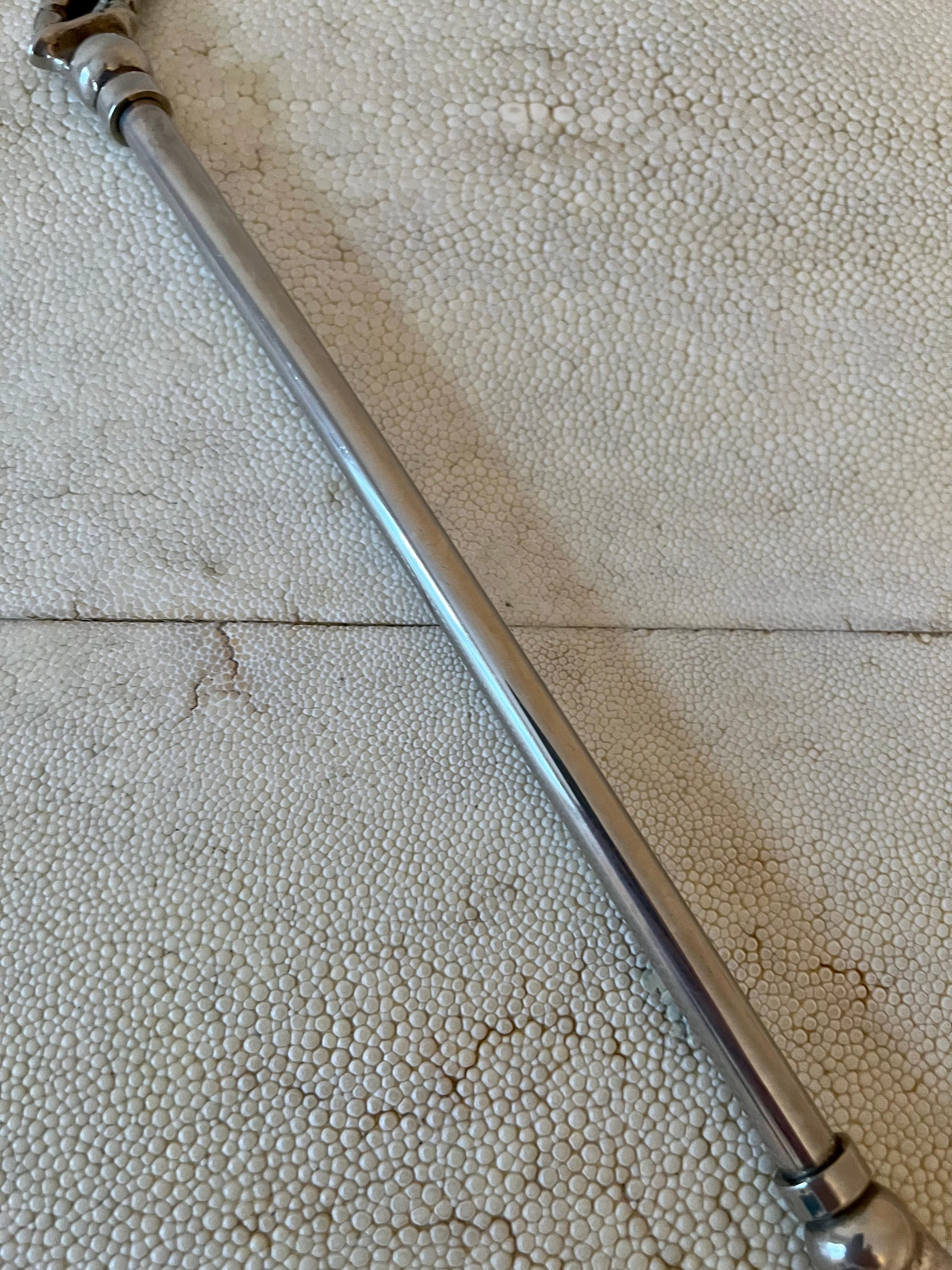 20th Century Silver Italian Shoehorn with Bull Handle