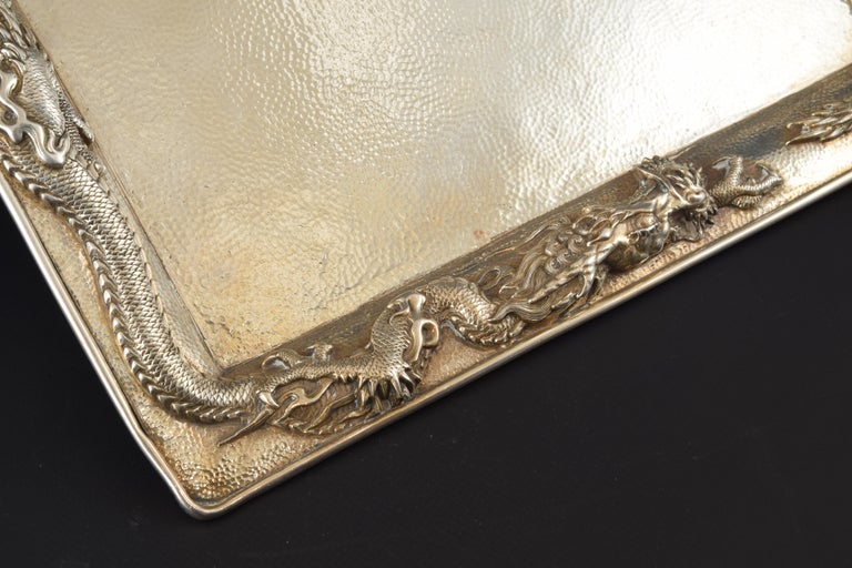Silver Japanese Tray, with Hallmarks, 19th20th Century at 1stDibs