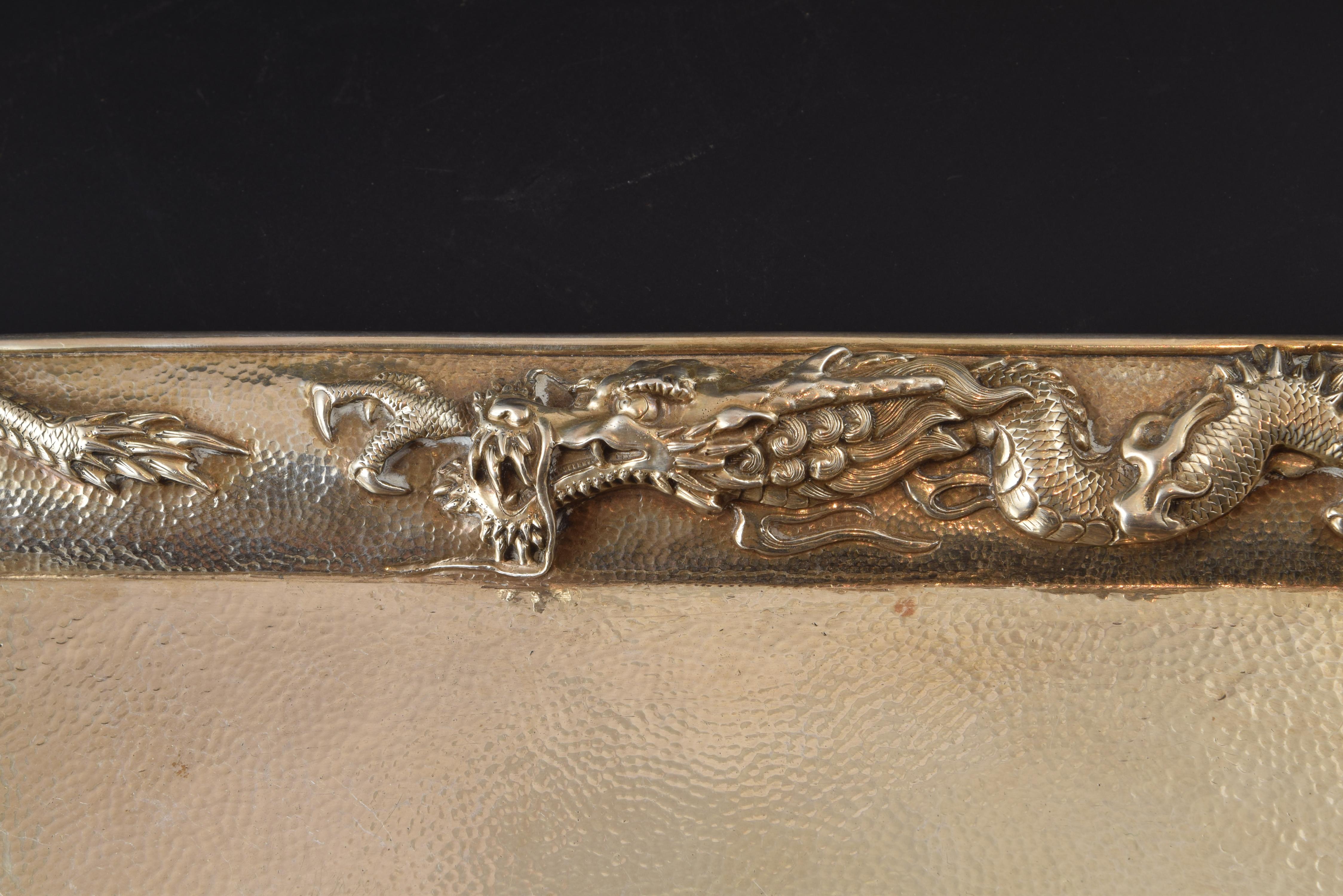 Silver Japanese Tray, with Hallmarks, 19th-20th Century In Excellent Condition In Madrid, ES