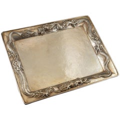Silver Japanese Tray, with Hallmarks, 19th-20th Century
