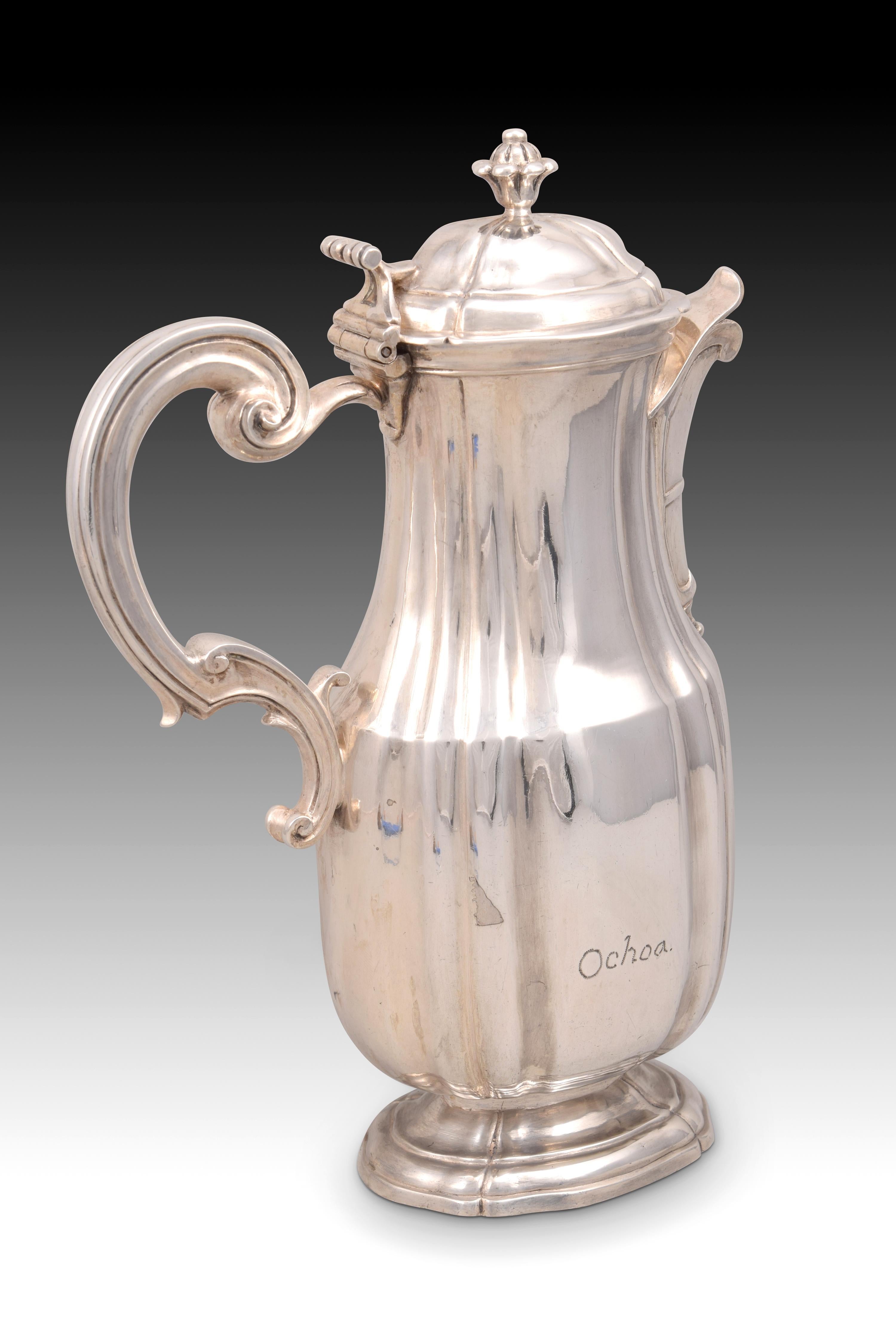 Neoclassical Silver Jar or Jug, De San Faurí, Juan, Spain, Madrid, 18th Century For Sale