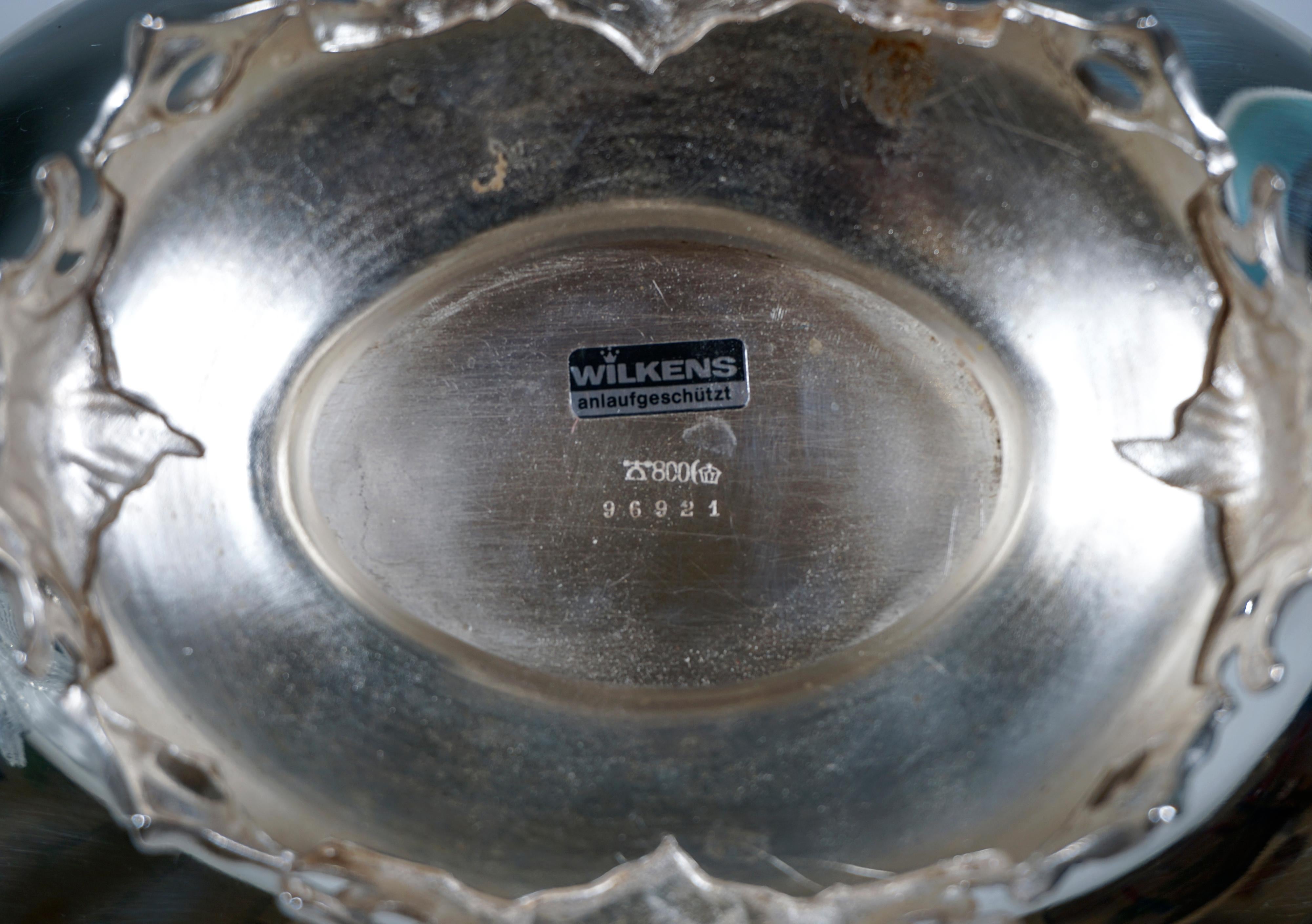 Silver Jardiniere With Artfully Cut Glass Insert, Wilkens & Sons Germany, 1894 In Good Condition For Sale In Vienna, AT