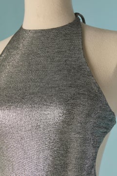 Silver jersey backless evening dress ALEXANDRE VAUTHIER