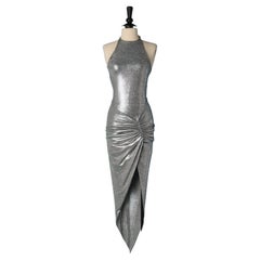 Silver jersey backless evening dress ALEXANDRE VAUTHIER