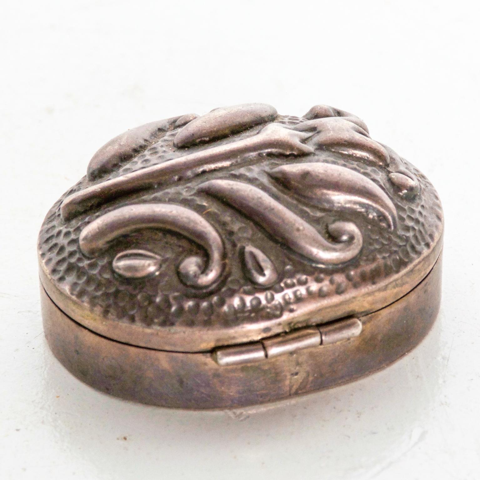 Silver Jewelry Small Oval Box, Taxco Mexico .925 1