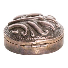 Silver Jewelry Small Oval Box, Taxco Mexico .925