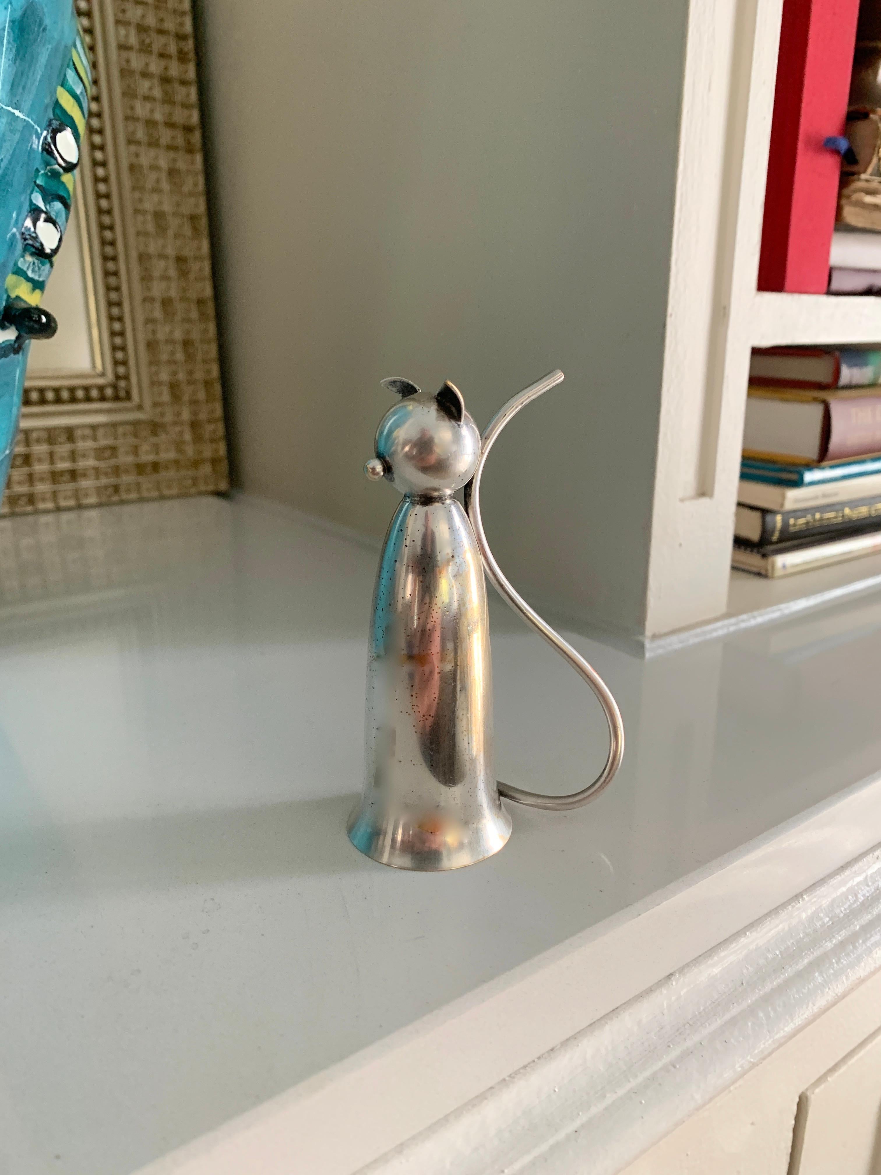 Silver Jigger in the Shape of a Cat For Sale 1