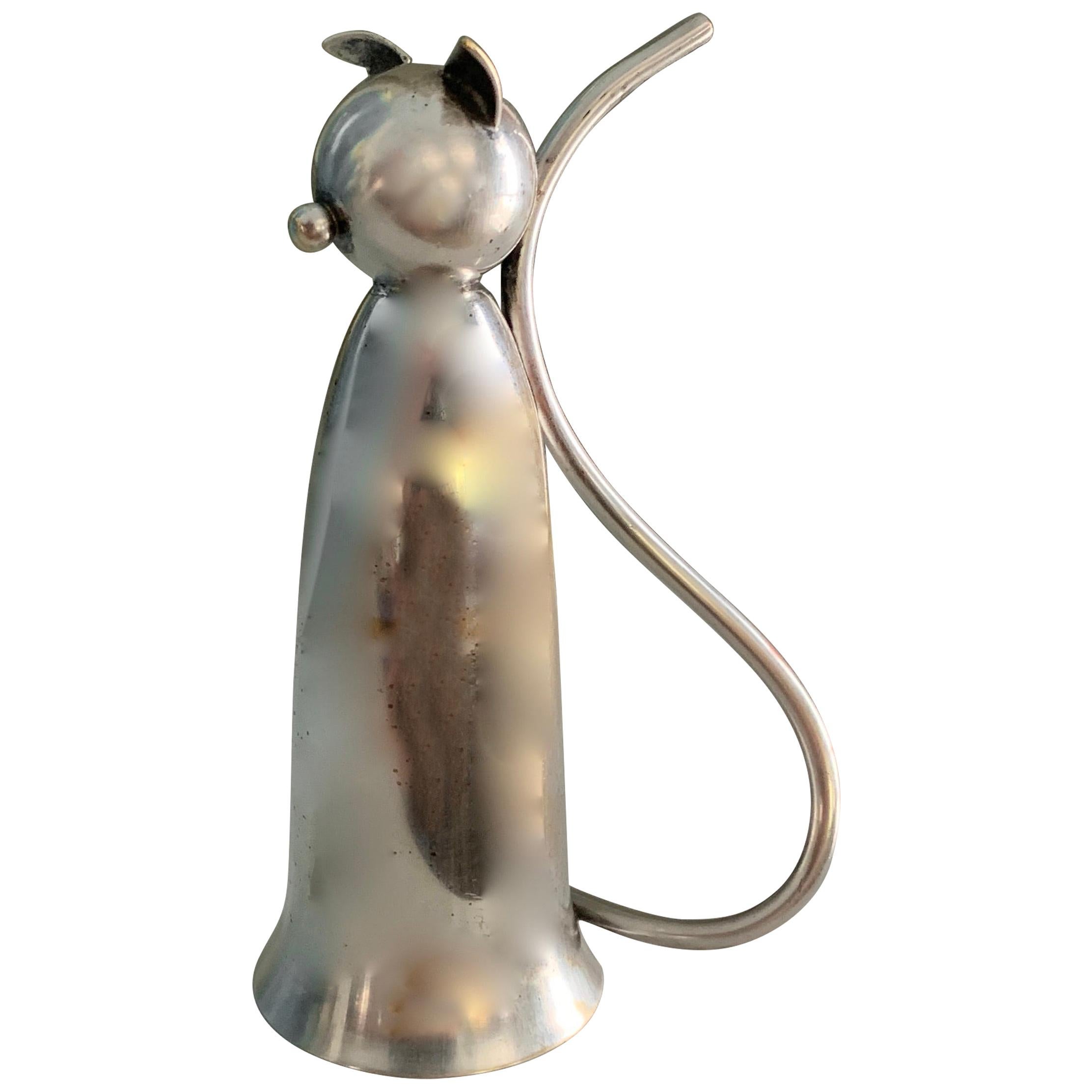 Silver Jigger in the Shape of a Cat For Sale