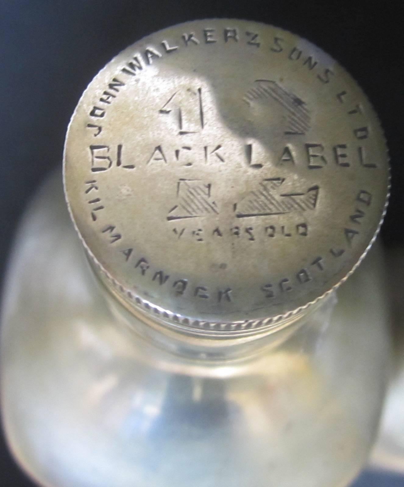 black label silver bottle