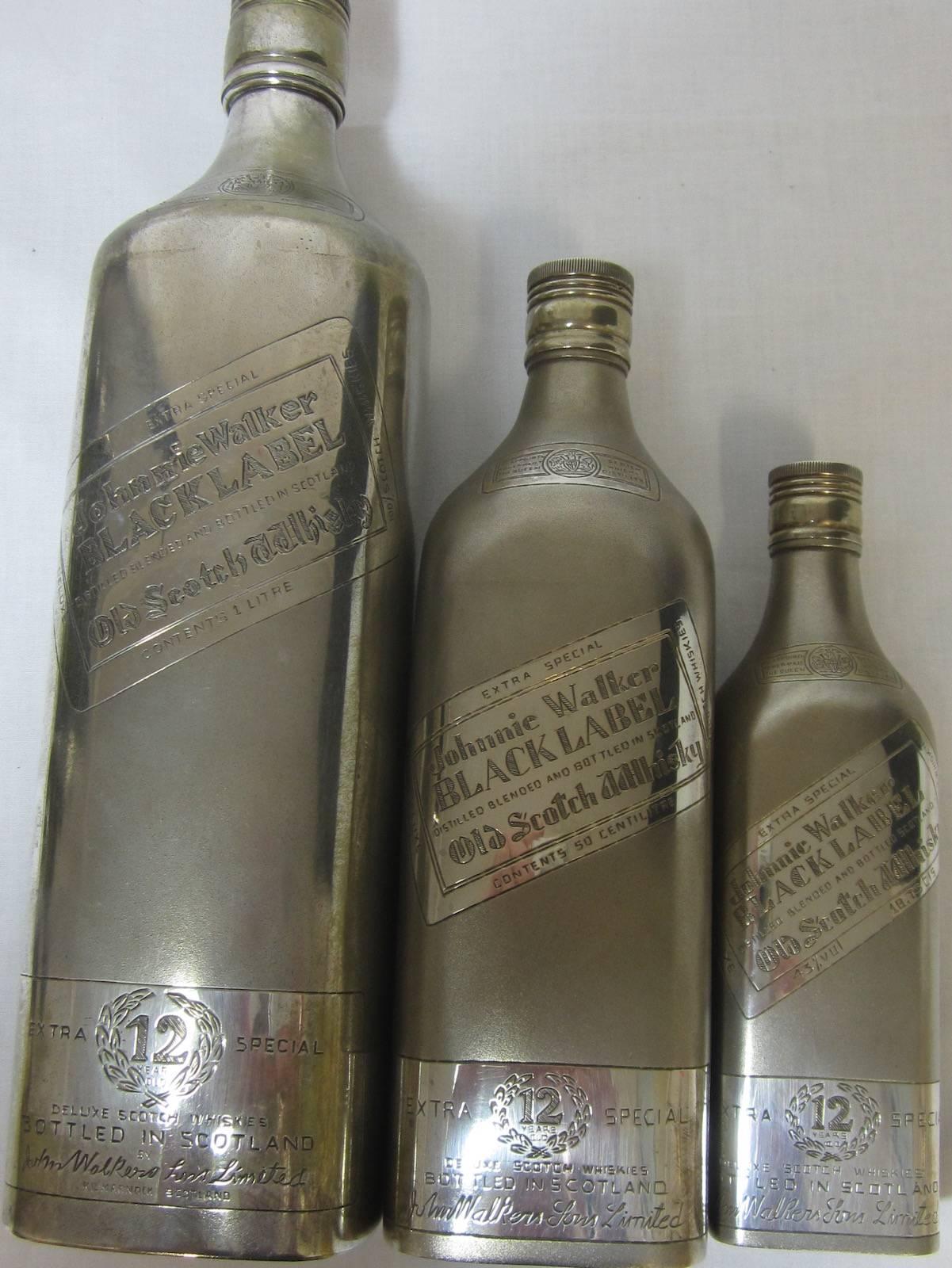 Silver Johnnie Walker Bottles In Excellent Condition In Paradise Point, Queensland