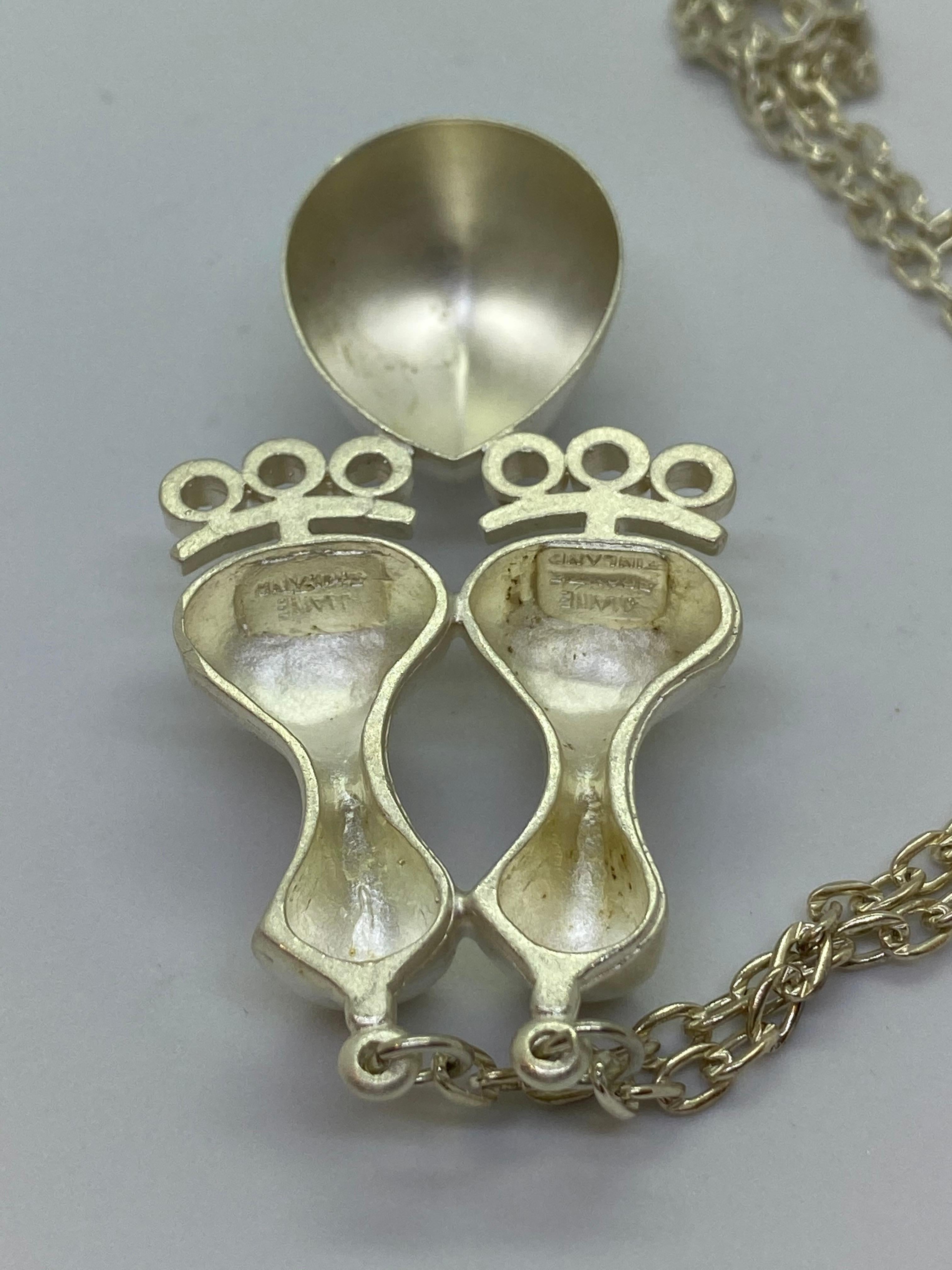 Silver Jorma Laine Turun Hopea 1973 Abstract Necklace For Sale 3