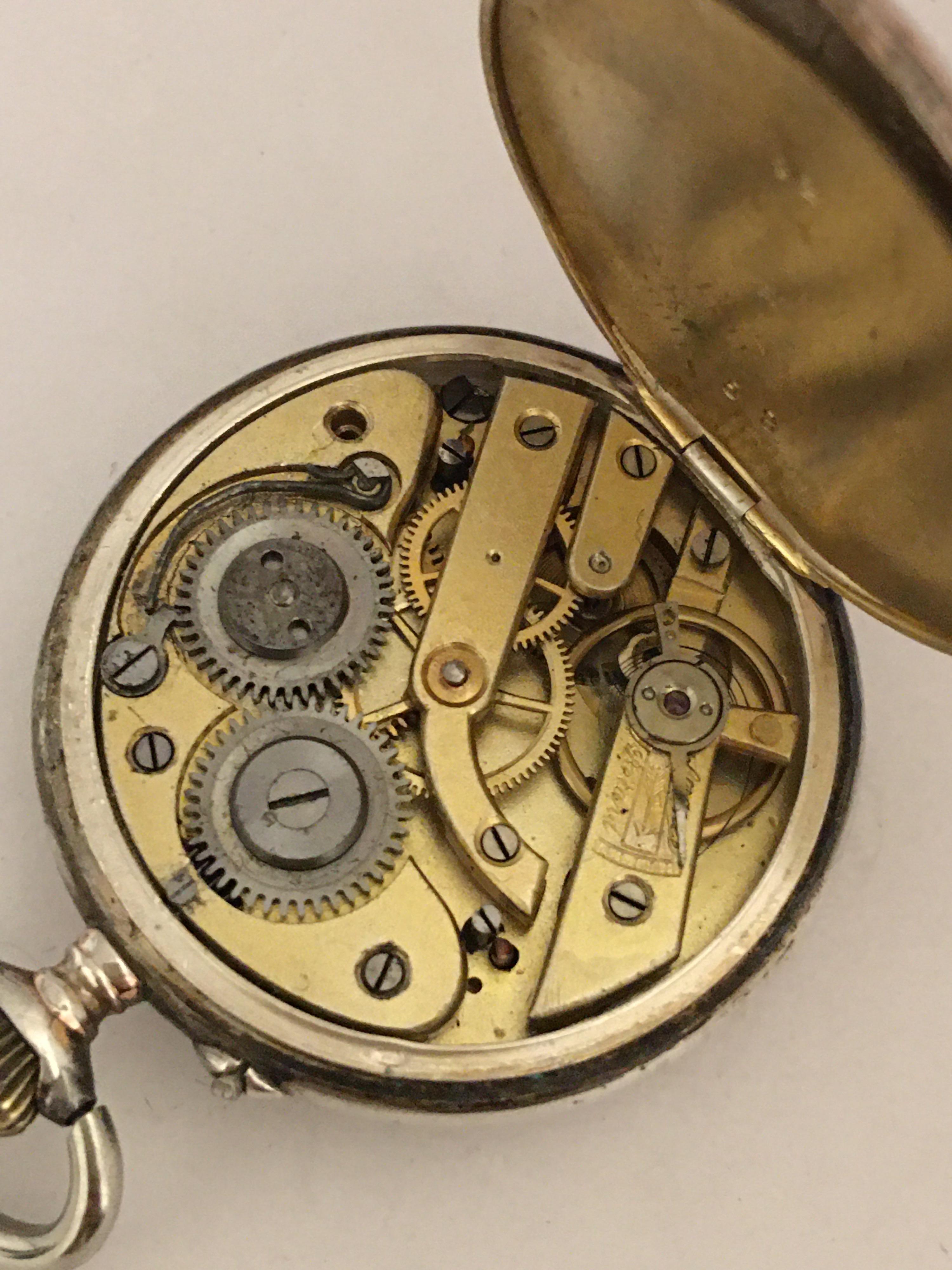 Silver Key-Less Antique Pocket Watch 6