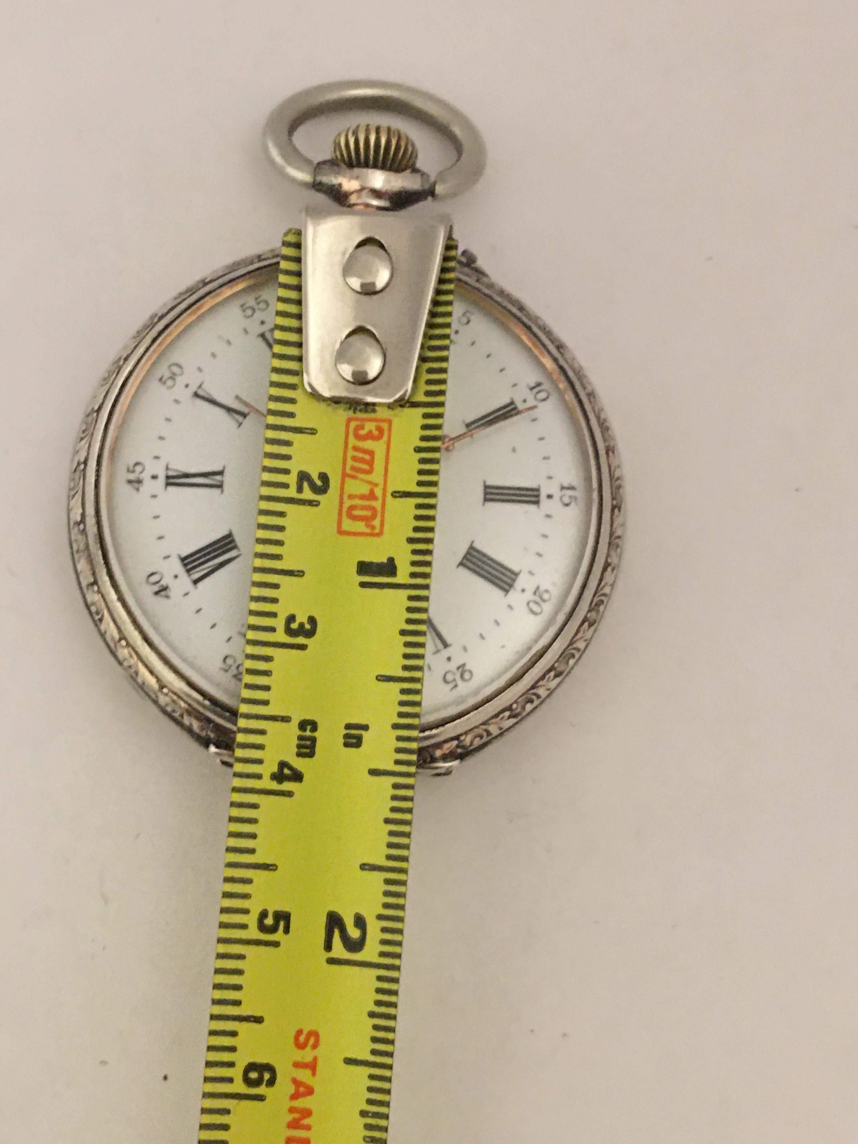Women's or Men's Silver Key-Less Antique Pocket Watch