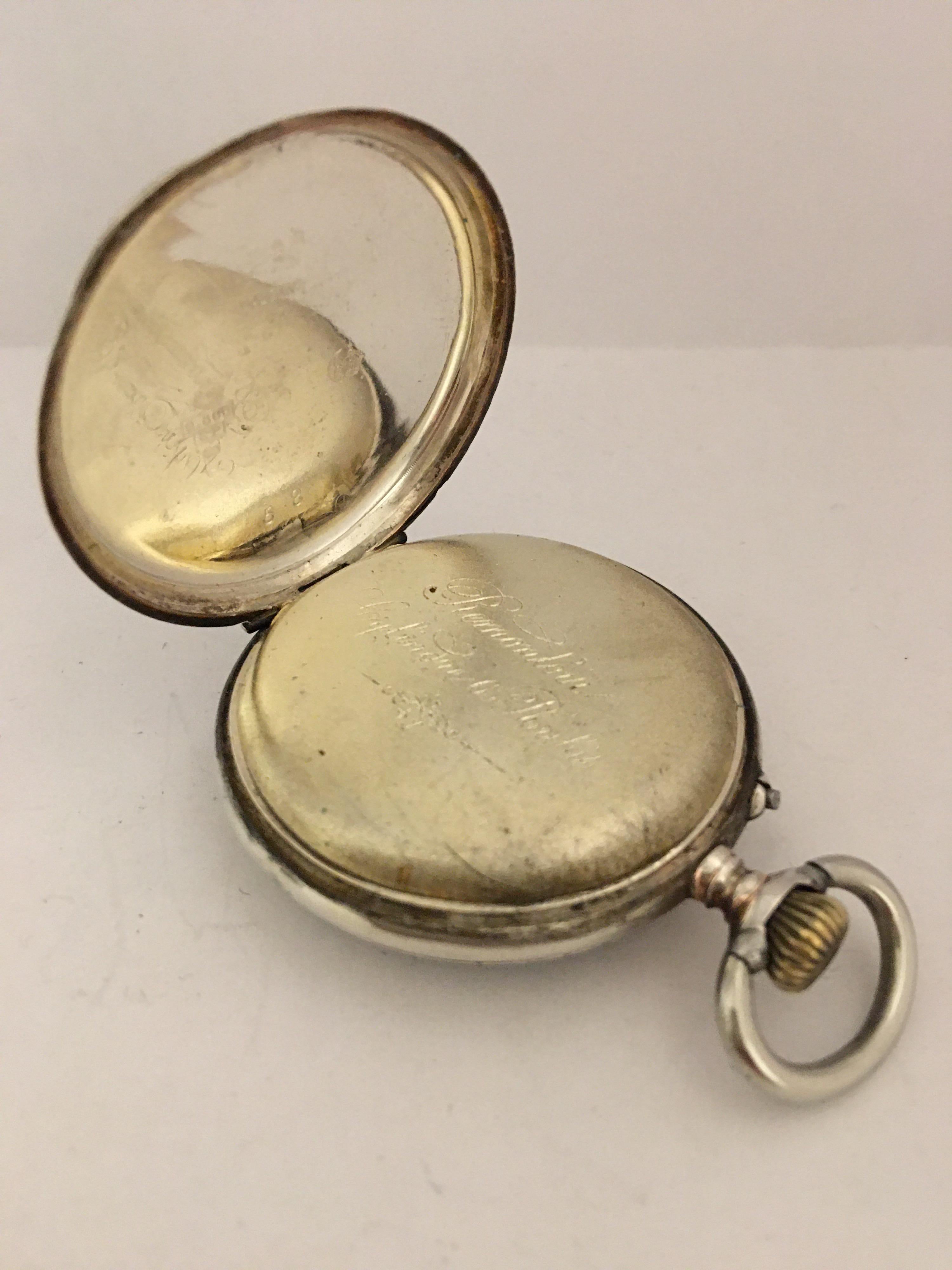 Silver Key-Less Antique Pocket Watch 2