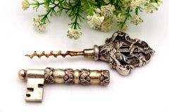 Silver key-shaped corkscrew
