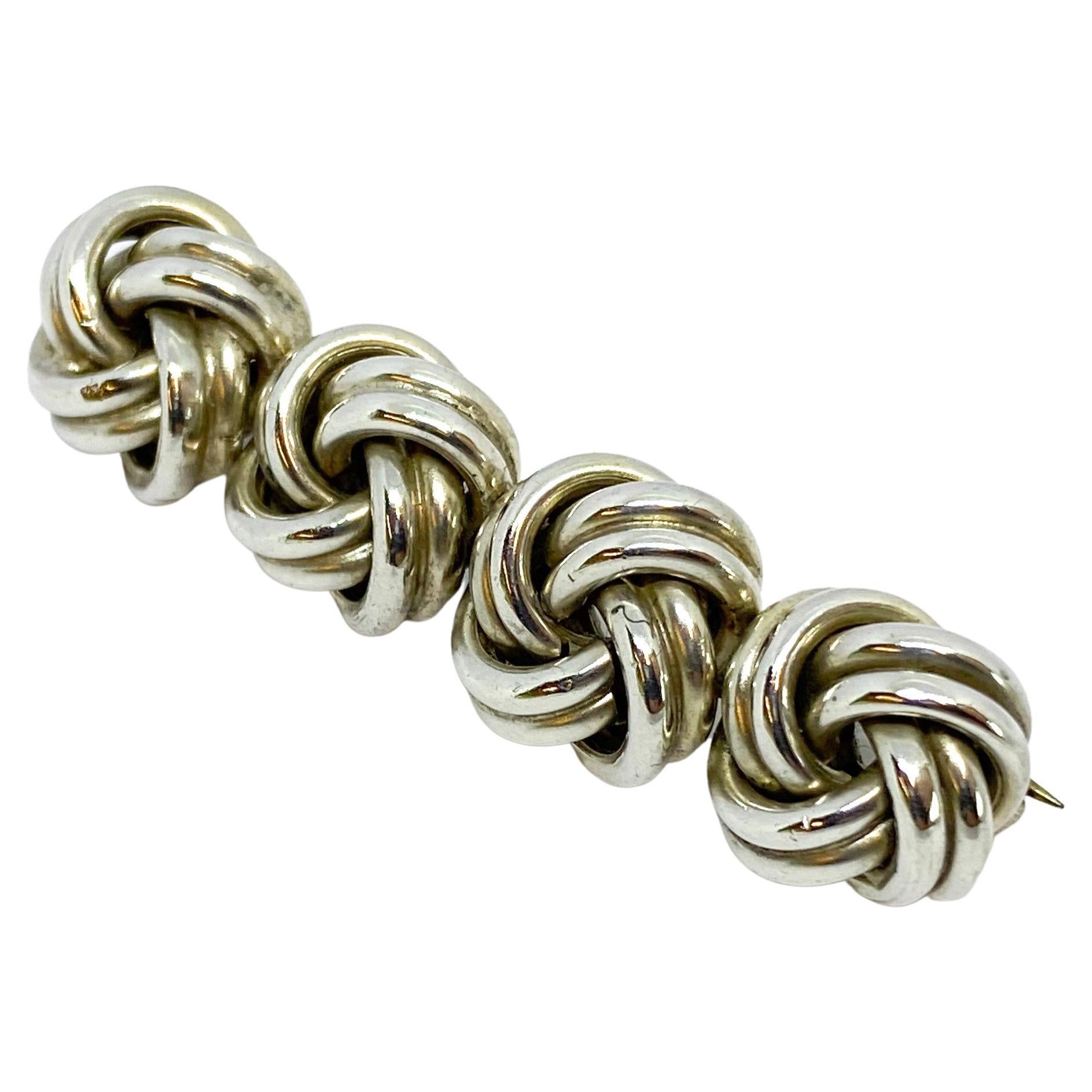 Silver Knot Brooch Tillander Helsinki Finland For Sale