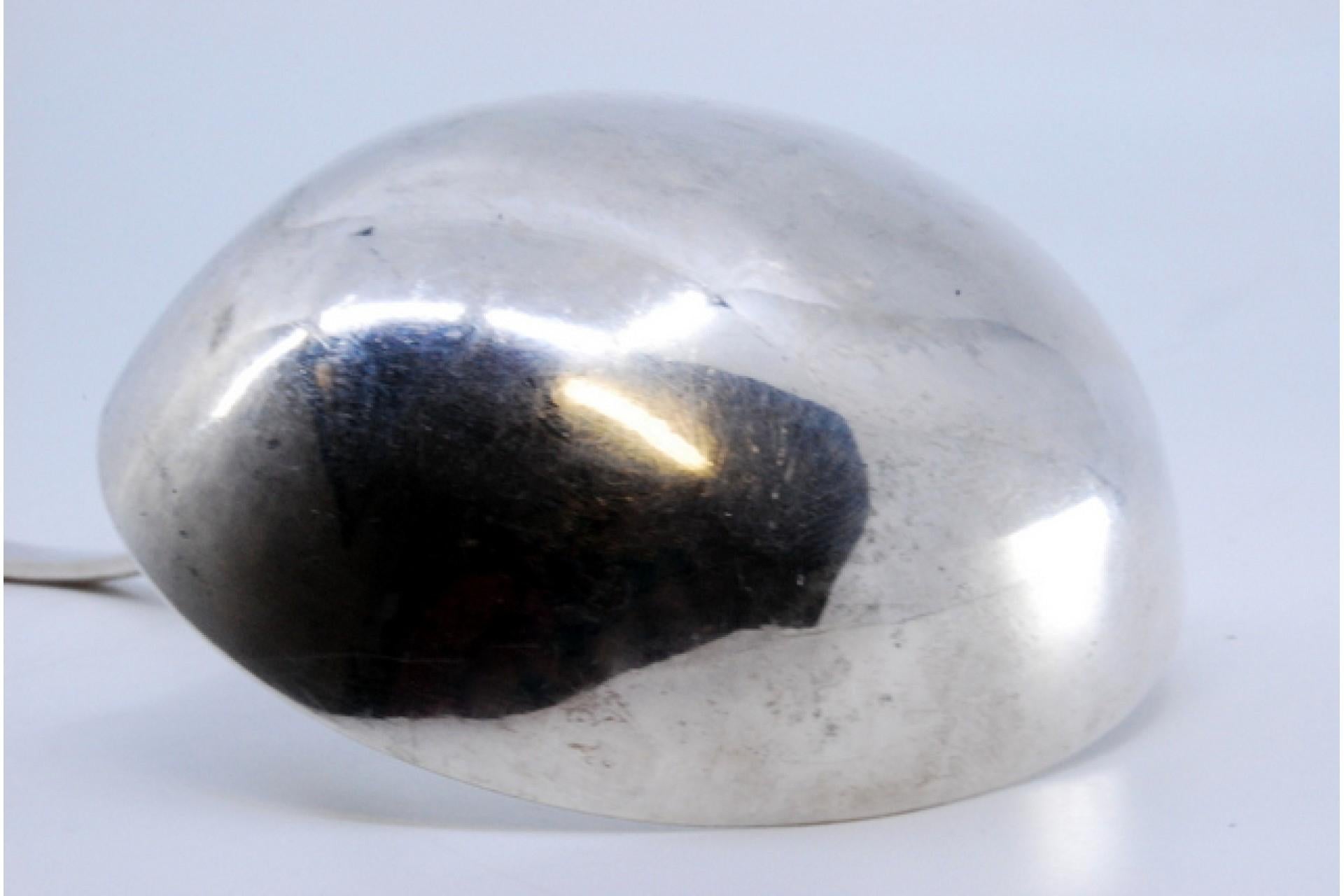 18th Century Silver ladle with relief handle and acanthus leaf monogram cartouche For Sale