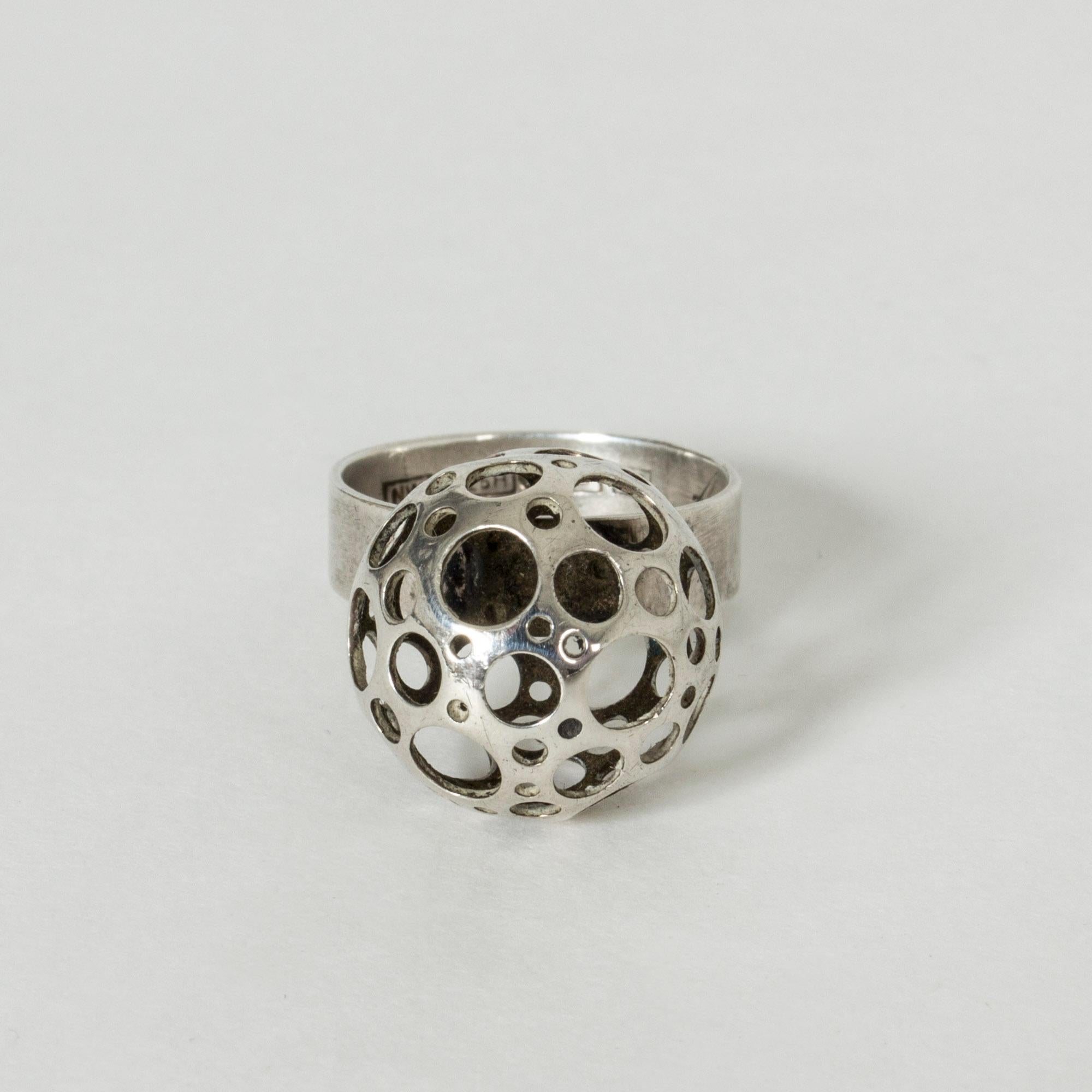 Silver “Ladybird” Ring by Liisa Vitali for Nestor Westerback, Finland, 1974 In Good Condition For Sale In Stockholm, SE