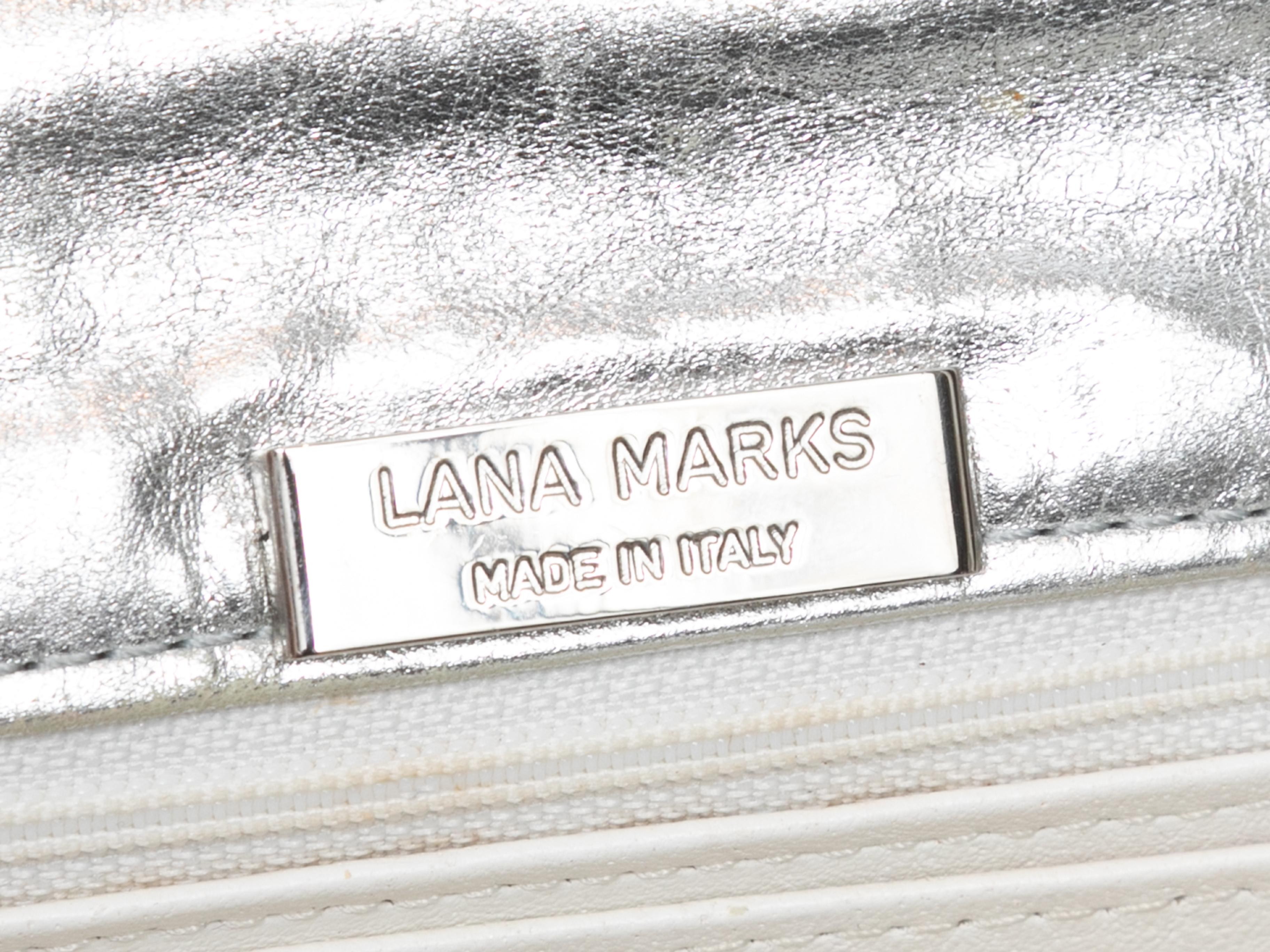Silver Lana Marks Metallic Croc Shoulder Bag For Sale 2