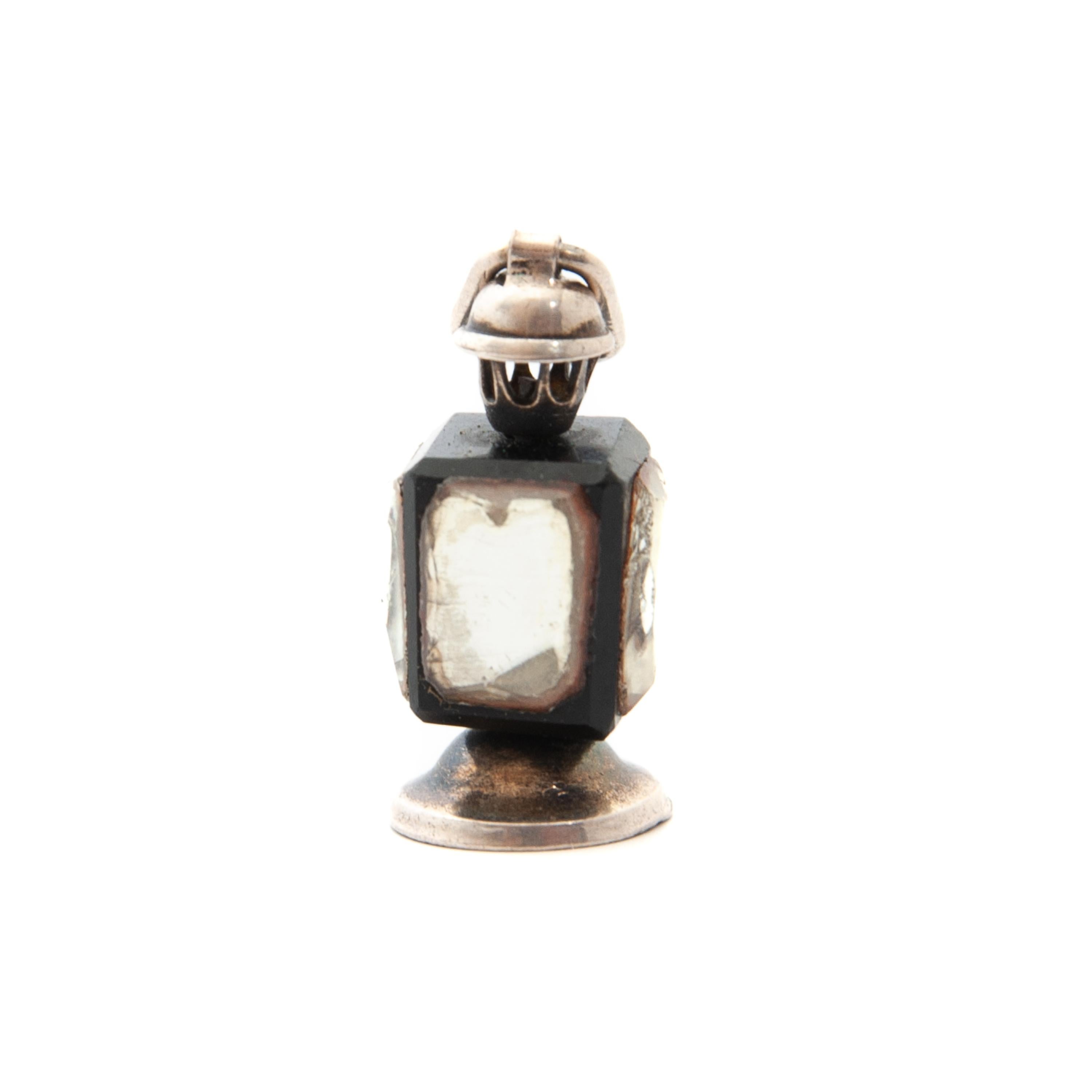 Women's or Men's Vintage Lantern Charm Silver Charm Pendant