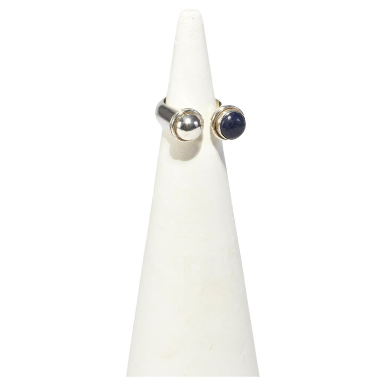 Silver Lapis Dome Ring For Sale at 1stDibs