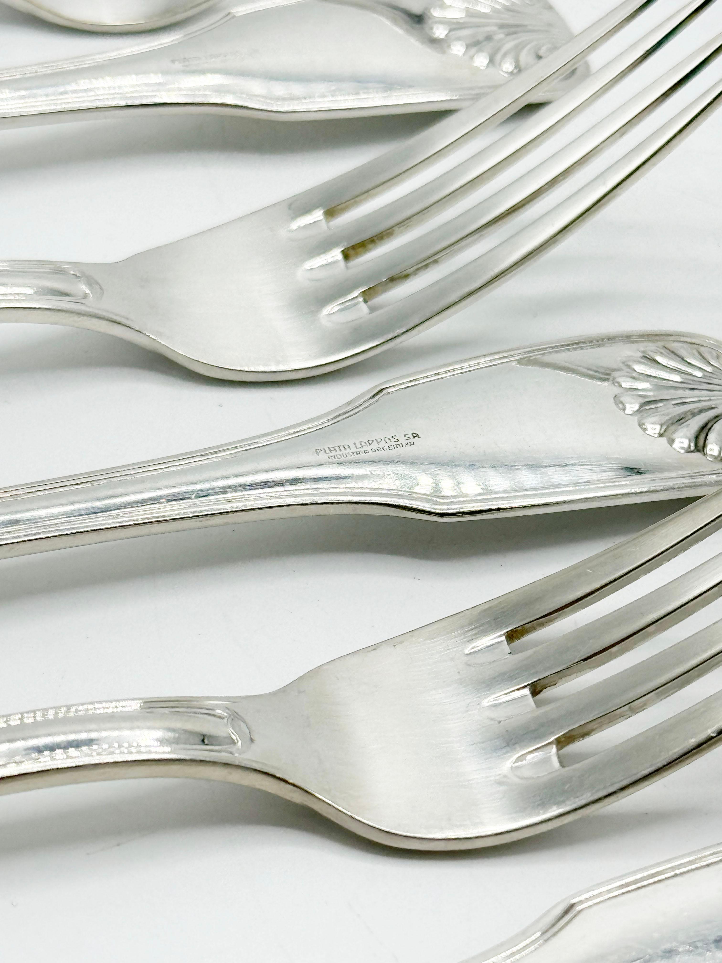 Silbernes Lappas Besteckservice, Christofle Stil 83 Pieces im Angebot 3