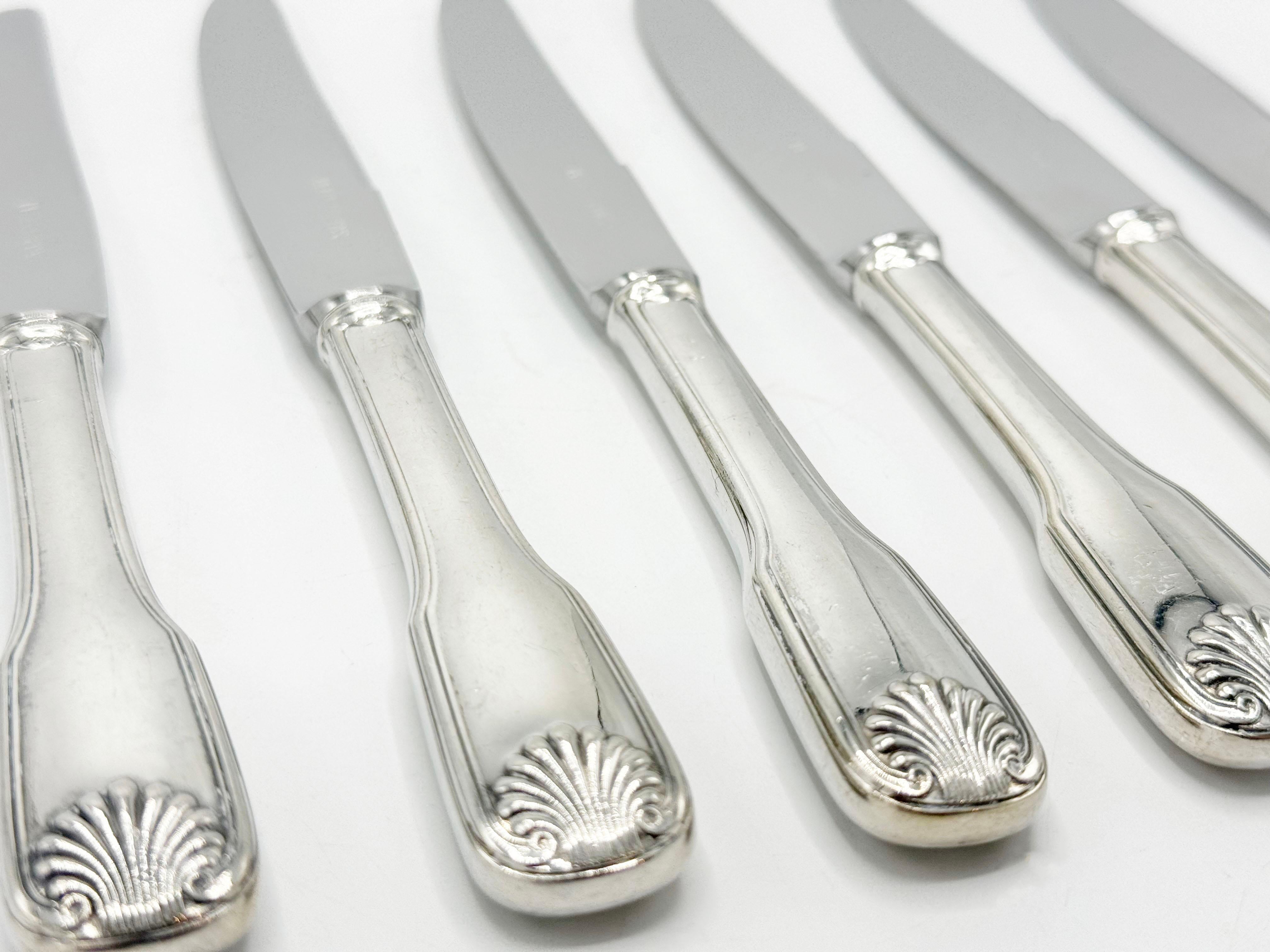 Silbernes Lappas Besteckservice, Christofle Stil 83 Pieces im Angebot 5
