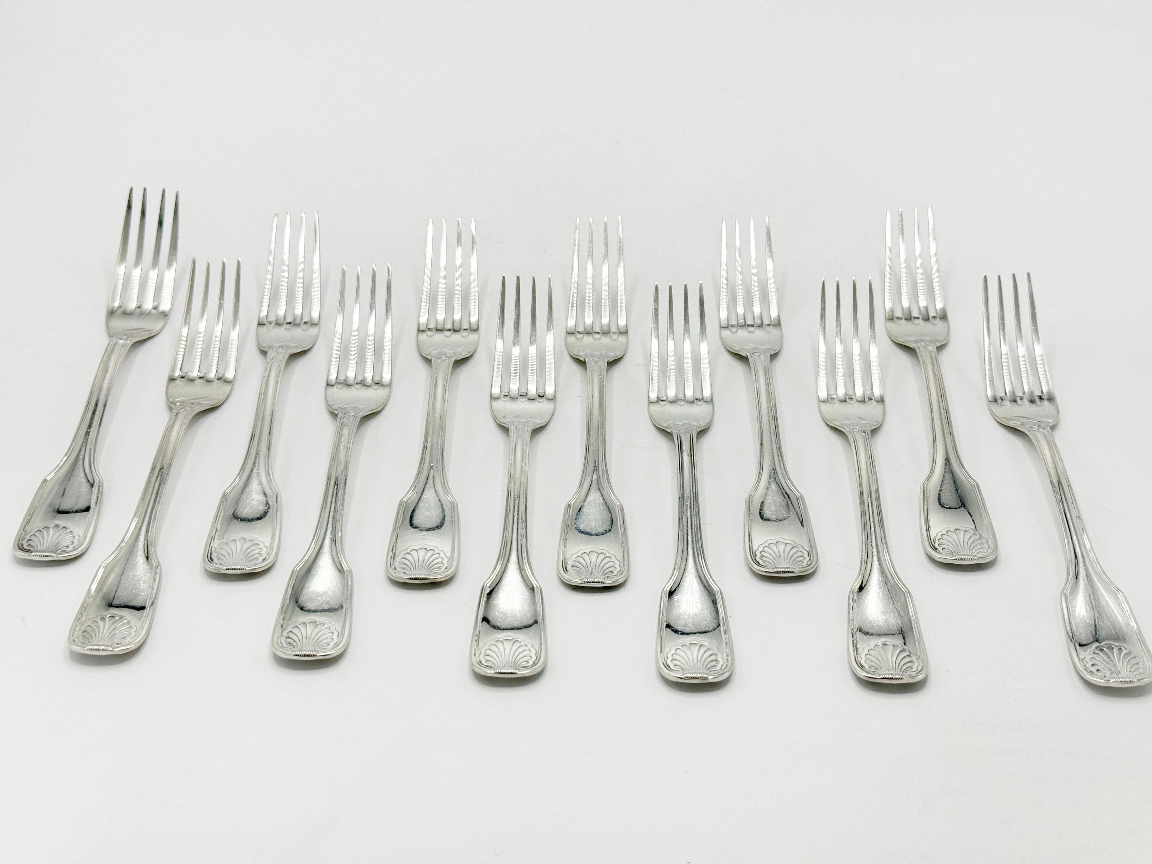 Silbernes Lappas Besteckservice, Christofle Stil 83 Pieces im Angebot 7