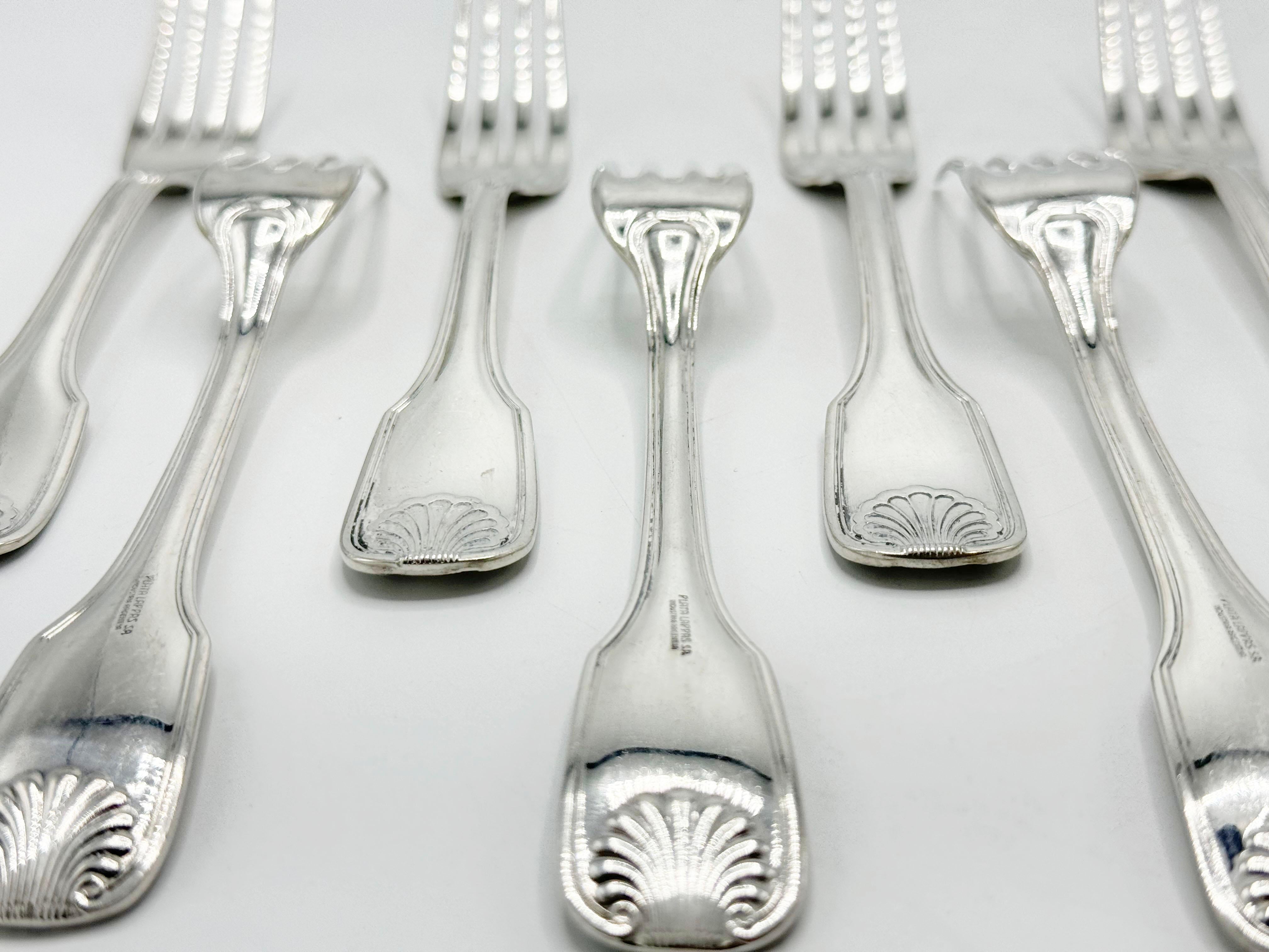 Silbernes Lappas Besteckservice, Christofle Stil 83 Pieces im Angebot 9