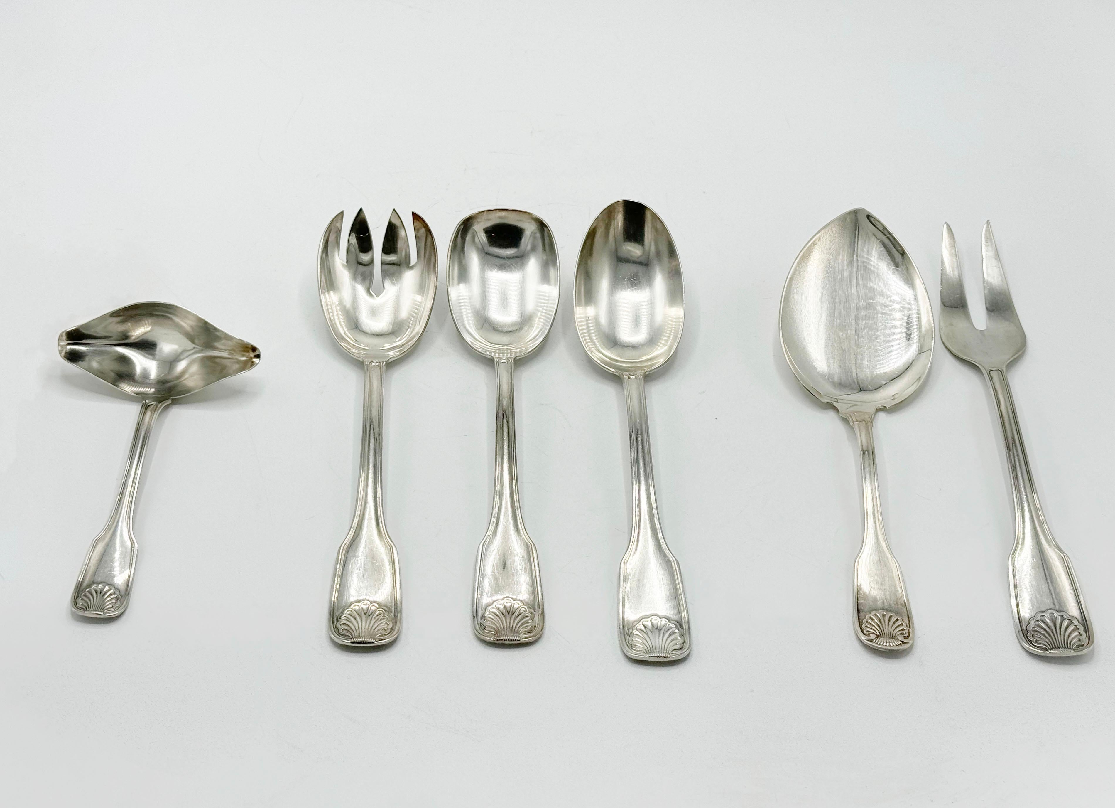 Silbernes Lappas Besteckservice, Christofle Stil 83 Pieces im Angebot 12