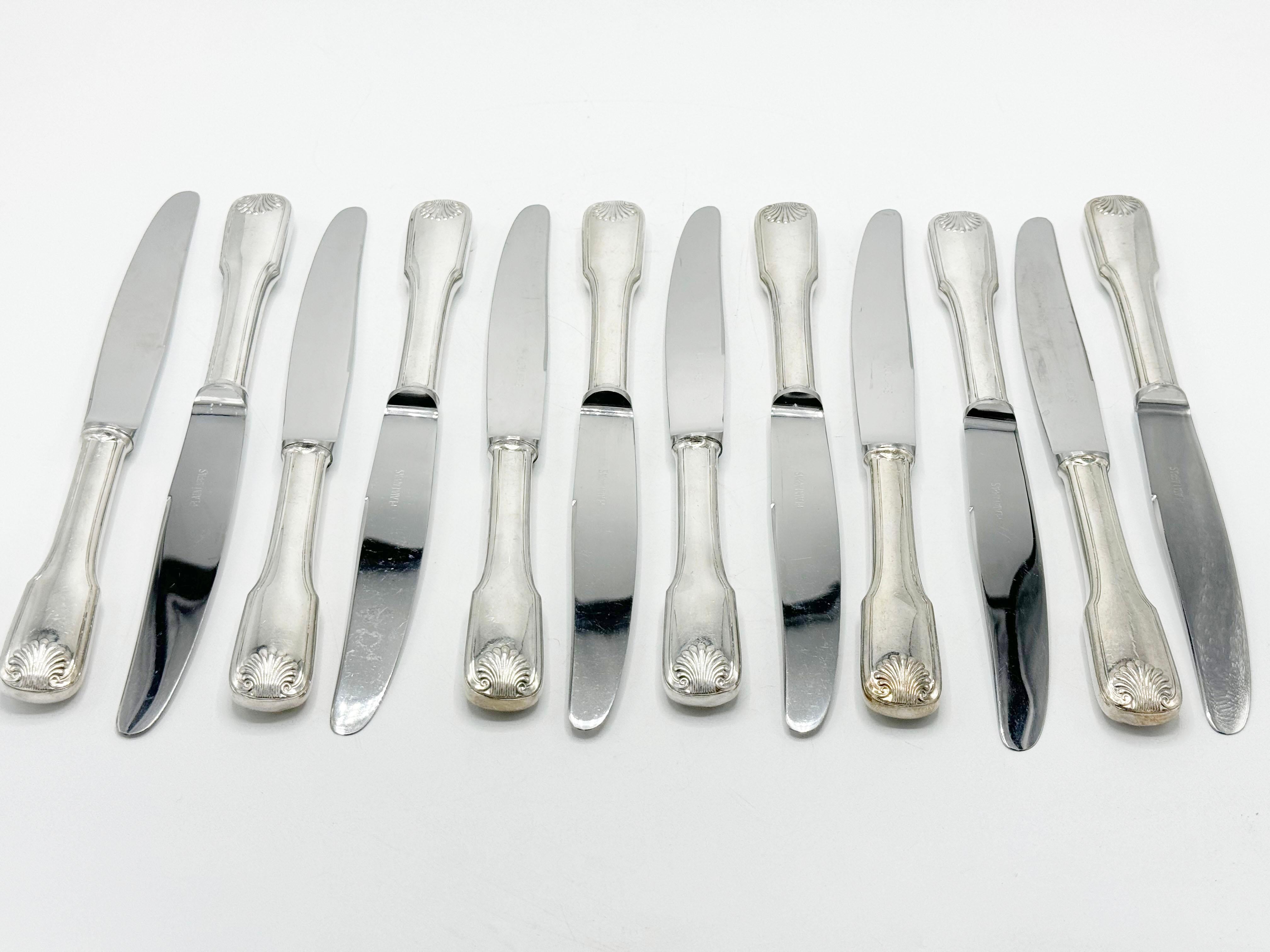 Silbernes Lappas Besteckservice, Christofle Stil 83 Pieces im Zustand „Gut“ im Angebot in Autonomous City Buenos Aires, CABA