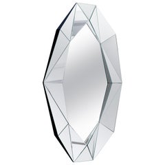 Specchio decorativo d'argento con diamante grande