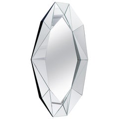 Grand miroir décoratif en argent avec diamants