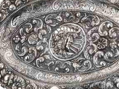 Silver - Large oval silver platter - 19th century