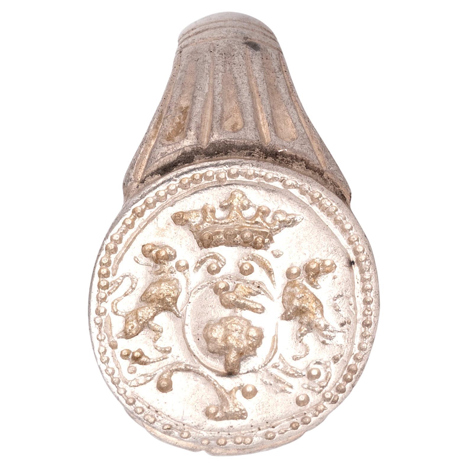da uomo o donna Anello con sigillo Tudor in argento del 1600 in vendita