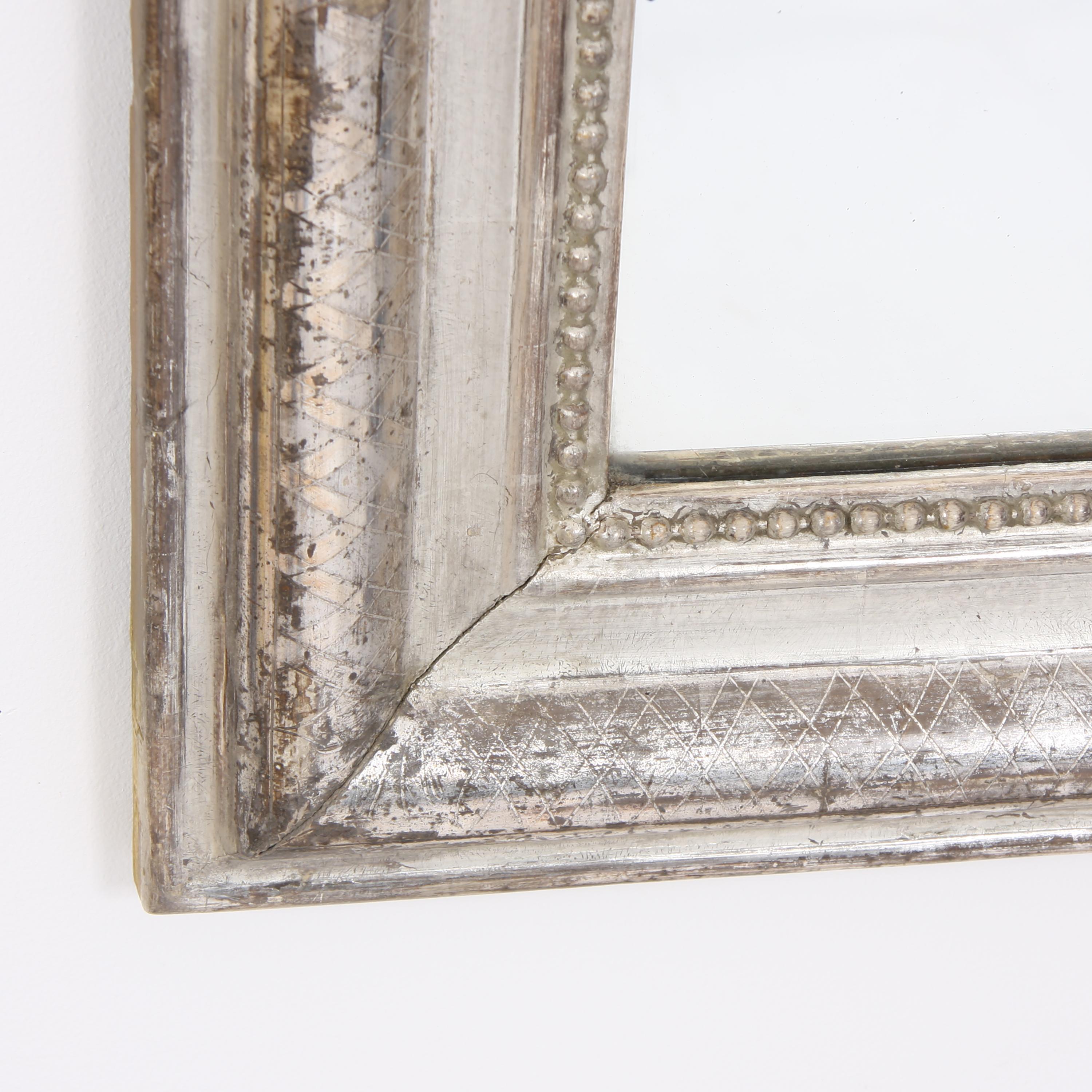 Glass Silver Leaf 19th Century Louis Philippe Mirror