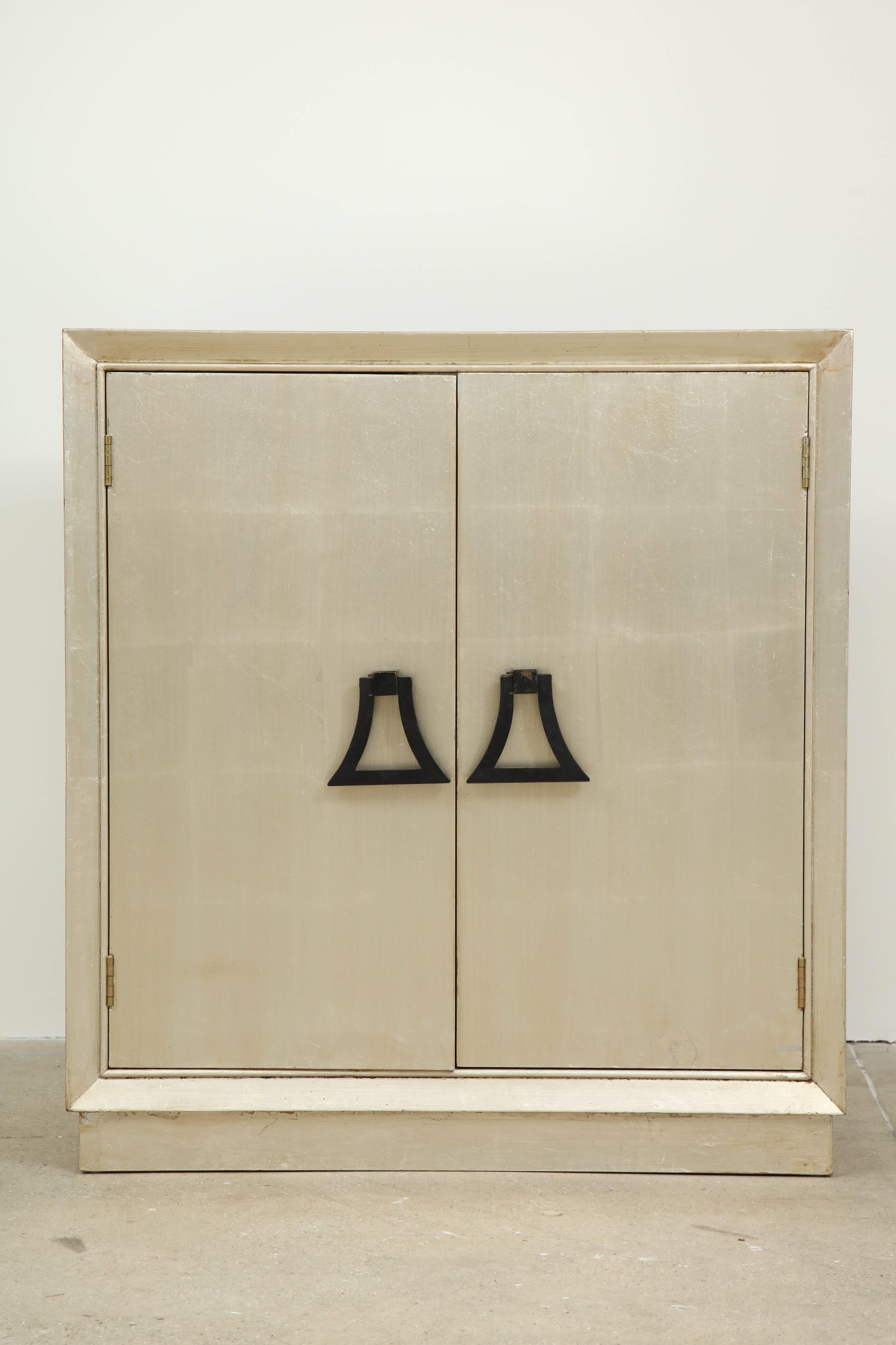 American Silver Leaf Cabinet by James Mont