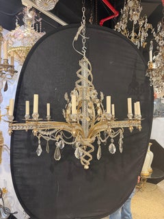 Silver leaf  finish 12 lights French Chandelier