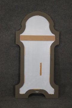 Silver Leaf French Art Deco Style Hollywood Regency Mirror Circa 1950