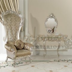 Silver-Leaf Leaning Console Table by Modenese Interiors