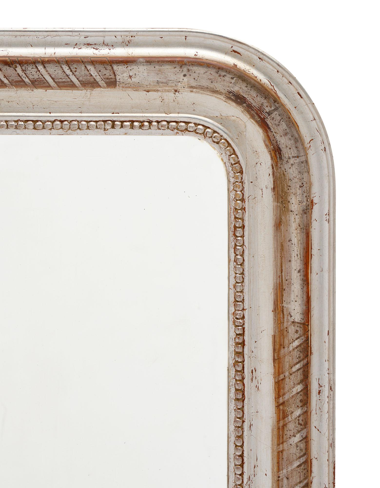 Silver Leaf Louis Philippe Period Mirror In Good Condition In Austin, TX