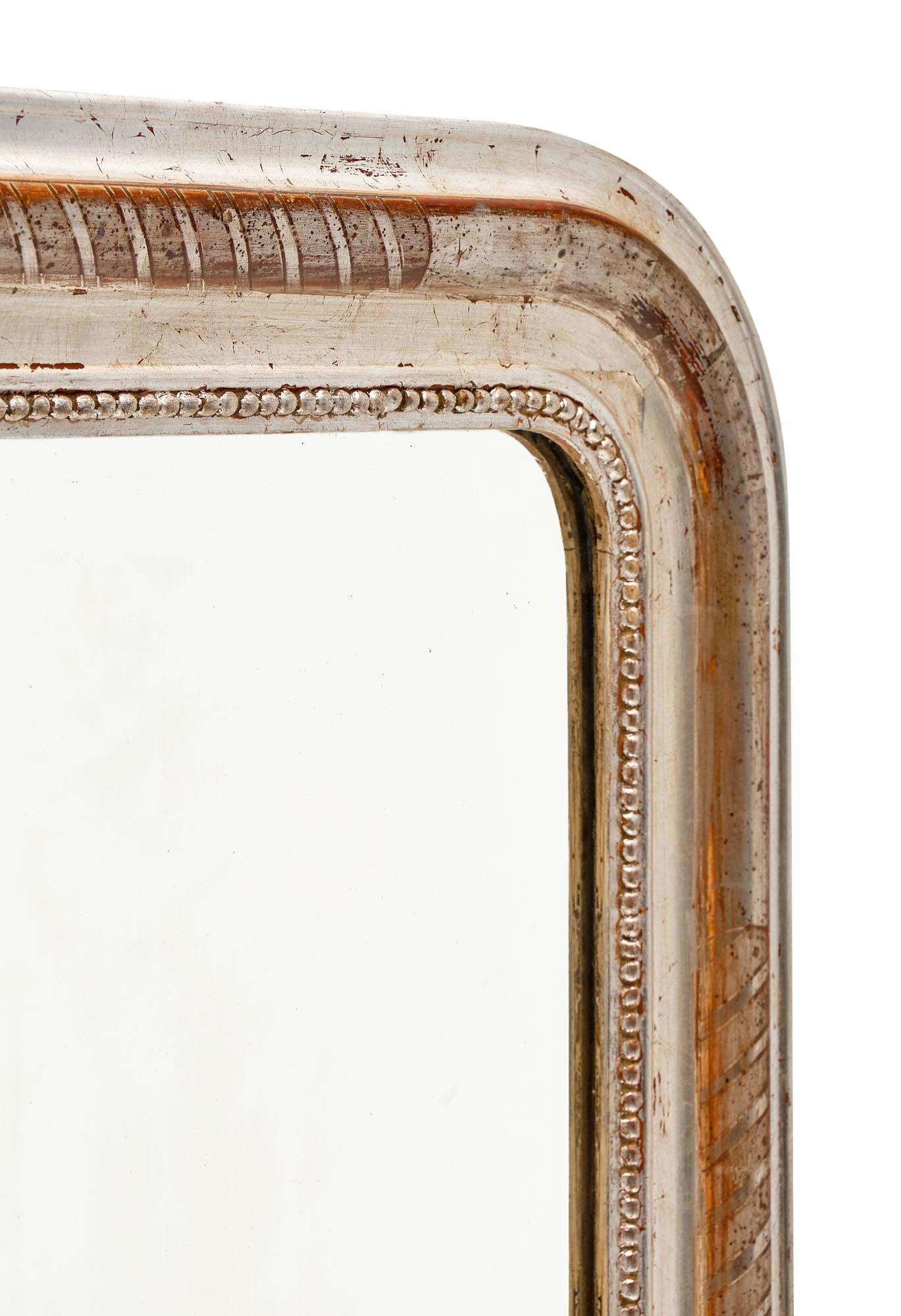 Mid-19th Century Silver Leaf Louis Philippe Period Mirror