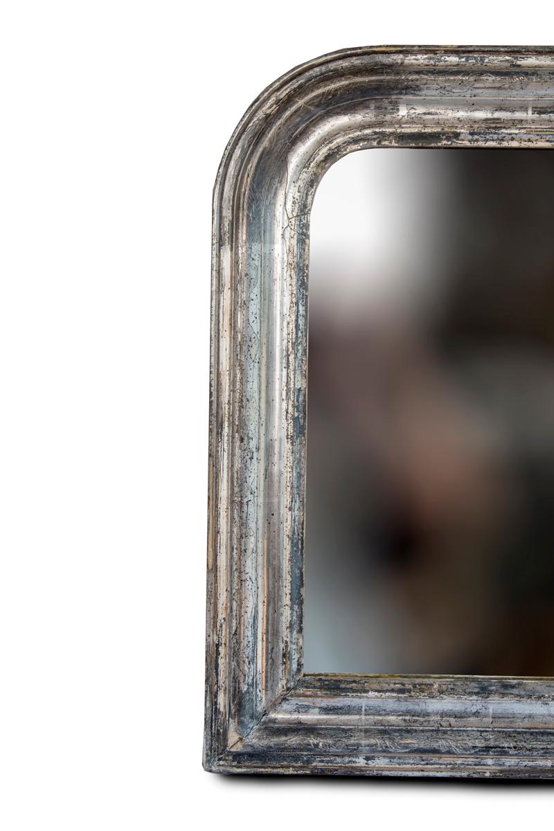 French Silver Leaf Mirror with Original Mirror